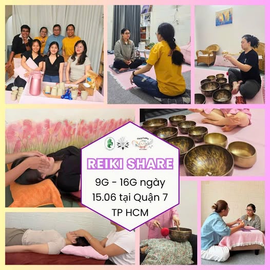 Có thể là hình ảnh về 16 người và văn bản cho biết '技 REIKI SHARE 9G 9G-16G 16G ngày 15.06 tại Quận 7 TP HCM'